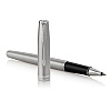 Ручка-роллер Parker "Sonnet Core Stainless Steel CT", 0.7 мм, серебристый, стерж. черный - 3