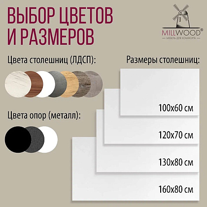 Стол Millwood Сеул, 1300х800 мм, белый - 10