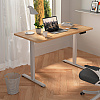 Стол с электроприводом WellDesk Prime 1300x675х18 белый/дуб термо черно-коричневый (9191462+9178193) - 4