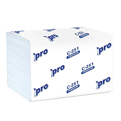 Салфетки бумажные PROtissue, 16х21см, 2 слоя, белый, 200 листов, 100% целлюлоза - 2