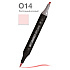Маркер перманентный двусторонний "Sketchmarker Brush", O14 пастельный розовый