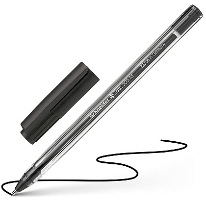 Ручка шариковая "Schneider Tops M", 0.5 мм, прозрачный, стерж. черный - 2