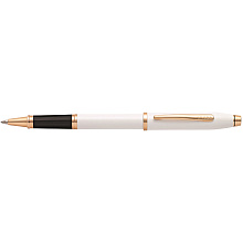 Ручка роллер "Century II Pearlescent White Lacquer", 0,7 мм, жемчужный, розовое золото, стерж. черный