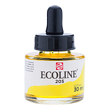 Жидкая акварель "ECOLINE", 205 желтый лимонный, 30 мл