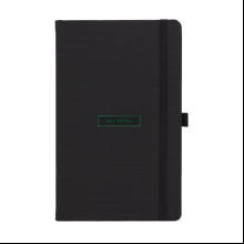Блокнот "All metal green", А5, 96 листов, на резинке, черный, срез зеленый