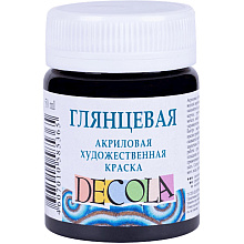 Краска акриловая глянцевая "Декола", 810 черная, 50 мл., банка