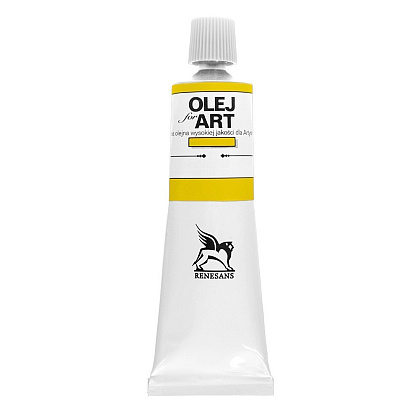 Краски масляные Renesans "Oils for art", 09 желтый кадмий лимонный, 60 мл, туба