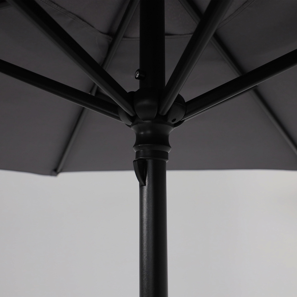 Комплект мебели садовой AksHome PICNIC (стол 1шт, 4 кресла, зонт 1шт), серый, черный - 32