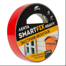 Лента монтажная двусторонняя 19 мм x 3 м SmartFix Heavy SFV1930G всепогодная, серый