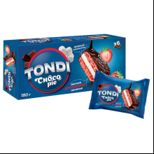 Печенье "Tondi" Choco Pie клубничный, 180 г
