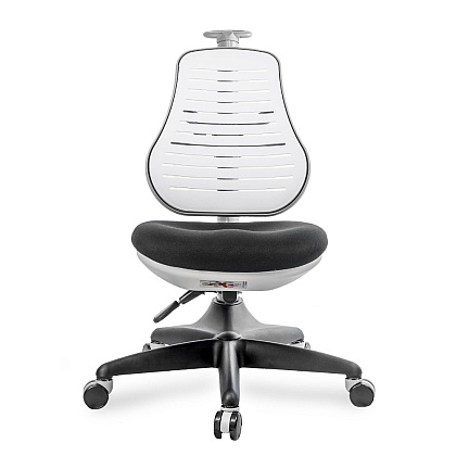 Кресло детское Comf-Pro С3 317 Chair, пластик, ткань, белый, черный, пластик, корпус черный, серый, с чехлом салатовым - 2