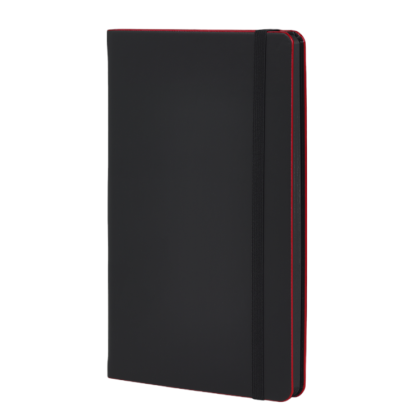 Блокнот "Black laser red", А5, 96 листов, черный, срез красный