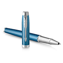 Ручка-роллер Parker "IM Premium Blue Grey CT", 0.5 мм, синий, серый, стерж. черный