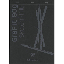 Скетчбук "Graf It", A4, 90 г/м2, 80 листов, черный