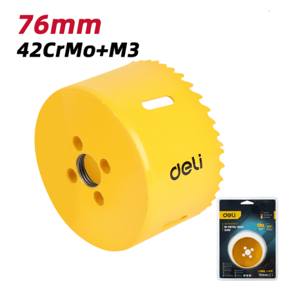 Коронка биметаллическая Deli YS EDH-SKK076-E1, 76 х 38 мм, М14 - 4