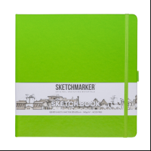 Скетчбук "Sketchmarker", 80 листов, 20x20 см, 140 г/м2, зеленый луг 