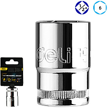 Головка торцевая шестигранная Deli YS EDQ4019 1/2", 19 мм, серебристый
