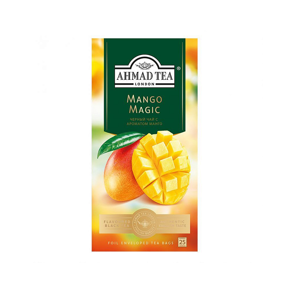Чай "Ahmad Tea Mango Magic", 25 пакетиков x1.5 гр, черный, с ароматом манго - 2