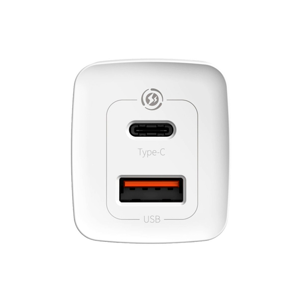 Сетевое зарядное устройство Baseus CCGAN2L-B02 GaN2 Lite Quick Charger Type-C+USB 65W White - 3