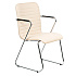 Кресло для посетителей SitUp TASK chrome экокожа, кремовый