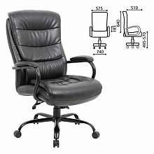 Кресло для руководителя BRABIX "Premium Heavy Duty HD-004", экокожа, металл, черный