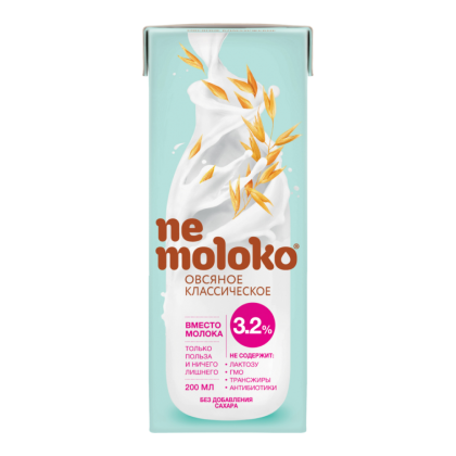 Напиток овсяный Nemoloko "Классический", 0.2 л.