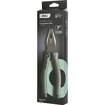 Плоскогубцы Deli HS EHT2007L, 180 мм, Soft Touch, зеленый - 2