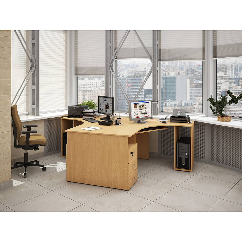 Коллекция Столица стеллаж угловой С-315, 334х334х1880 мм, бук - 7