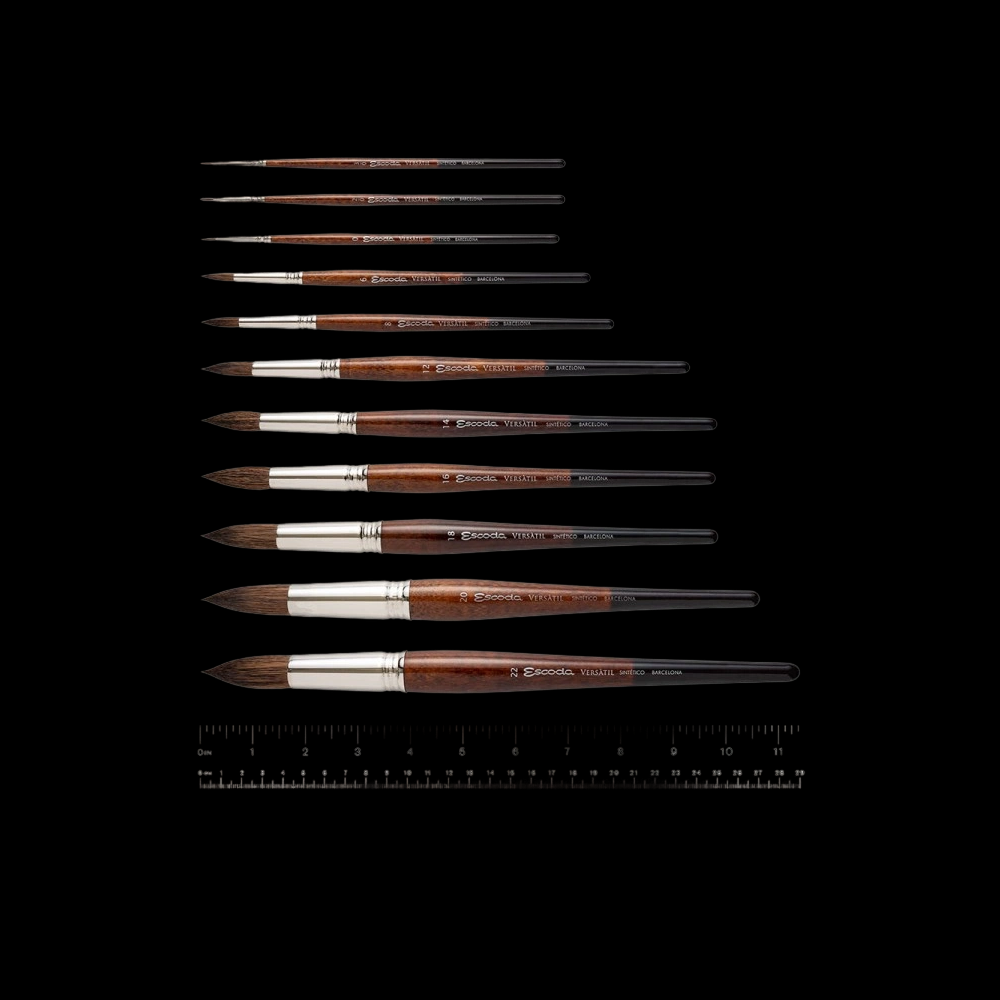 Кисть "Escoda Versatil Brush S/H 1540", синтетика, круглая, №3/0 - 2