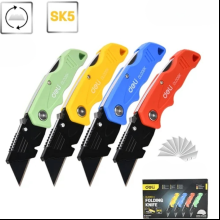 Нож строительный складной Deli YS EDL006K-4, 19 мм, трапеция, 4 шт.