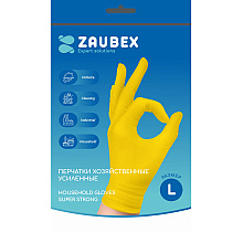 Перчатки хозяйственные латексные Zaubex, усиленные