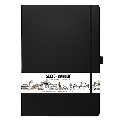 Скетчбук "Sketchmarker", 21x30 см, 140 г/м2, 80 листов, черный