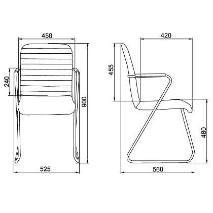 Кресло для посетителей SitUp TASK Chrome, экокожа бежевый - 3