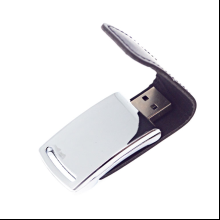USB Flash 2.0 32 Gb VDL-014, метал, кож.зам., черный 