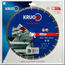 Круг алмазный по бетону Krugo Master, 400х25.4 мм, турбосегментный