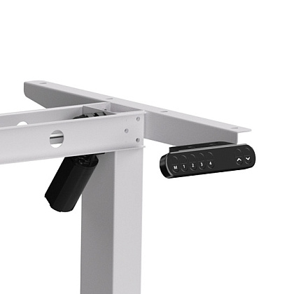 Стол с электроприводом WellDesk Basic 1300x675х18 белый/дуб канзас коричневый (9191460+9072451) - 3