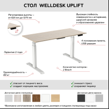 Стол подъемный WellDesk Uplift BOSCH (регулируемый по высоте каркас арт. 9041261 и столешница арт. 9031918)
