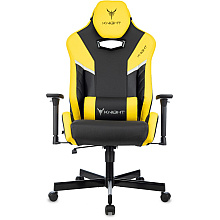 Кресло игровое Бюрократ Knight Thunder 5X экокожа, черный, желтый, металл