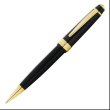 Ручка шариковая "Bailey Light Polished Black Resin and Gold Tone", 0.7 мм, черный, золотой, стерж. черный