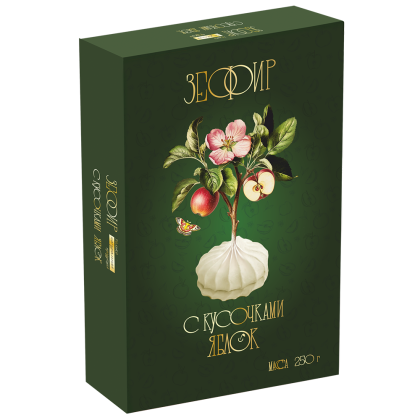 Зефир "Красный пищевик", 250 гр., с кусочками яблок