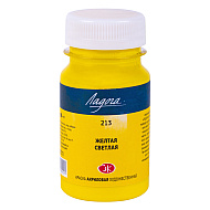 Краски акриловые Ладога, 213 желтая светлая, 100 мл., банка