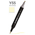 Маркер перманентный двусторонний "Sketchmarker Brush", Y55 бело-жёлтый