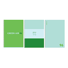 Тетрадь "Green air", А4, 96 листов, клетка, ассорти