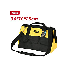 Сумка для инструментов Deli YS EDL430016, 360х180х250 мм, ткань Oxford, черный, желтый