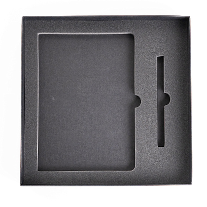 Коробка под ежедневник и ручку, 25x25x3.5 cм, с ложементом, черный