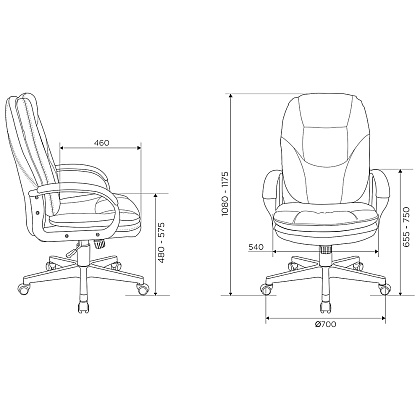 Кресло для руководителя "Бюрократ CH-868N Fabric", пластик, серый - 7
