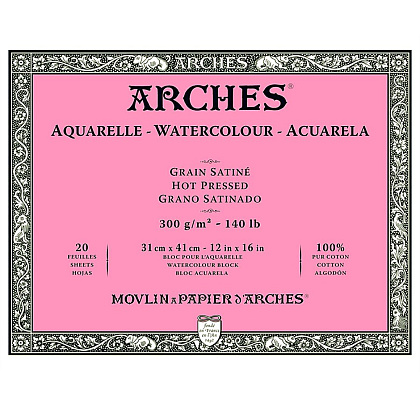 Блок-склейка бумаги для акварели "Arches", 41x31 см, 300 г/м2, 20 листов