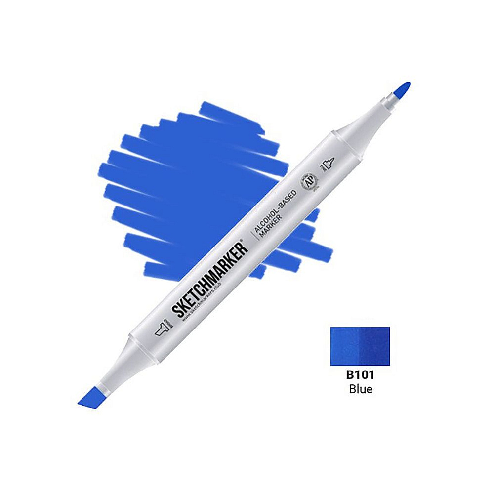 Маркер перманентный двусторонний "Sketchmarker", B101 синий