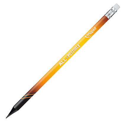 Карандаш простой Maped "Energy", HB, с ластиком, ассорти - 6