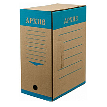 Коробка архивная "Эко", 150x327x240 мм, бурый, синий